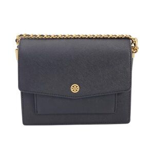 Tory Burch Robinson Black Saffiano Leather w/ Gold Hardware